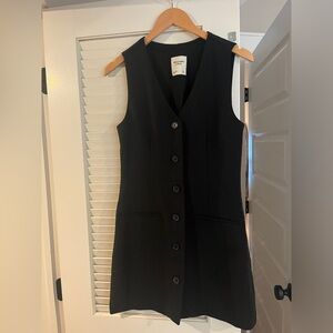 Black Button Abercrombie Vest Dress, Small